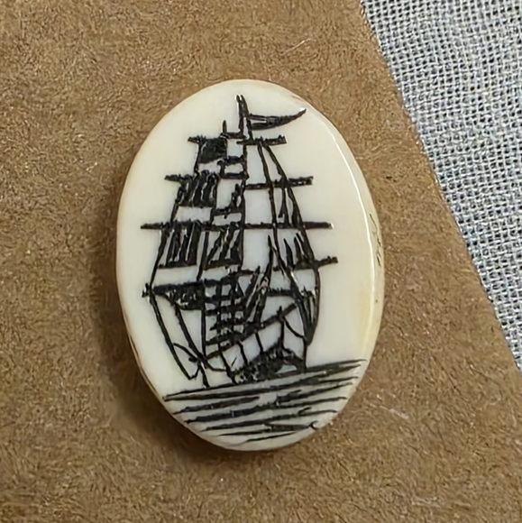 Vintage Ship Illustration Earrings - Picture 3 of 7